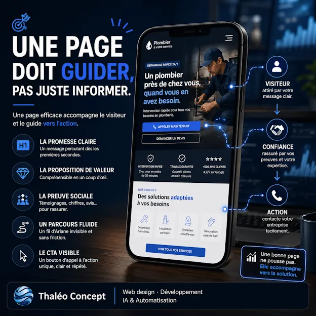 Une page doit guider, pas seulement informer
